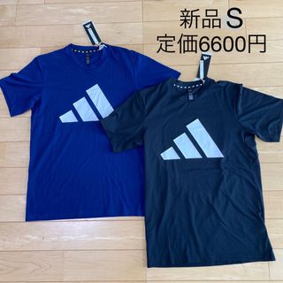 アディダス(adidas)の新品　アディダス　半袖　Ｔシャツ　S  2枚まとめ売り　ブラック　ネイビー(Tシャツ/カットソー(半袖/袖なし))