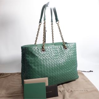 ボッテガヴェネタ(Bottega Veneta)の【美品】ボッテガヴェネタ　イントレチャート トートバッグ　チェーン　ショルダー(トートバッグ)