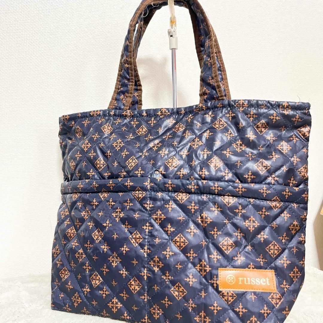 Russet - 美品✨russet ラシット ハンドバッグ/トートバッグ ネイビー