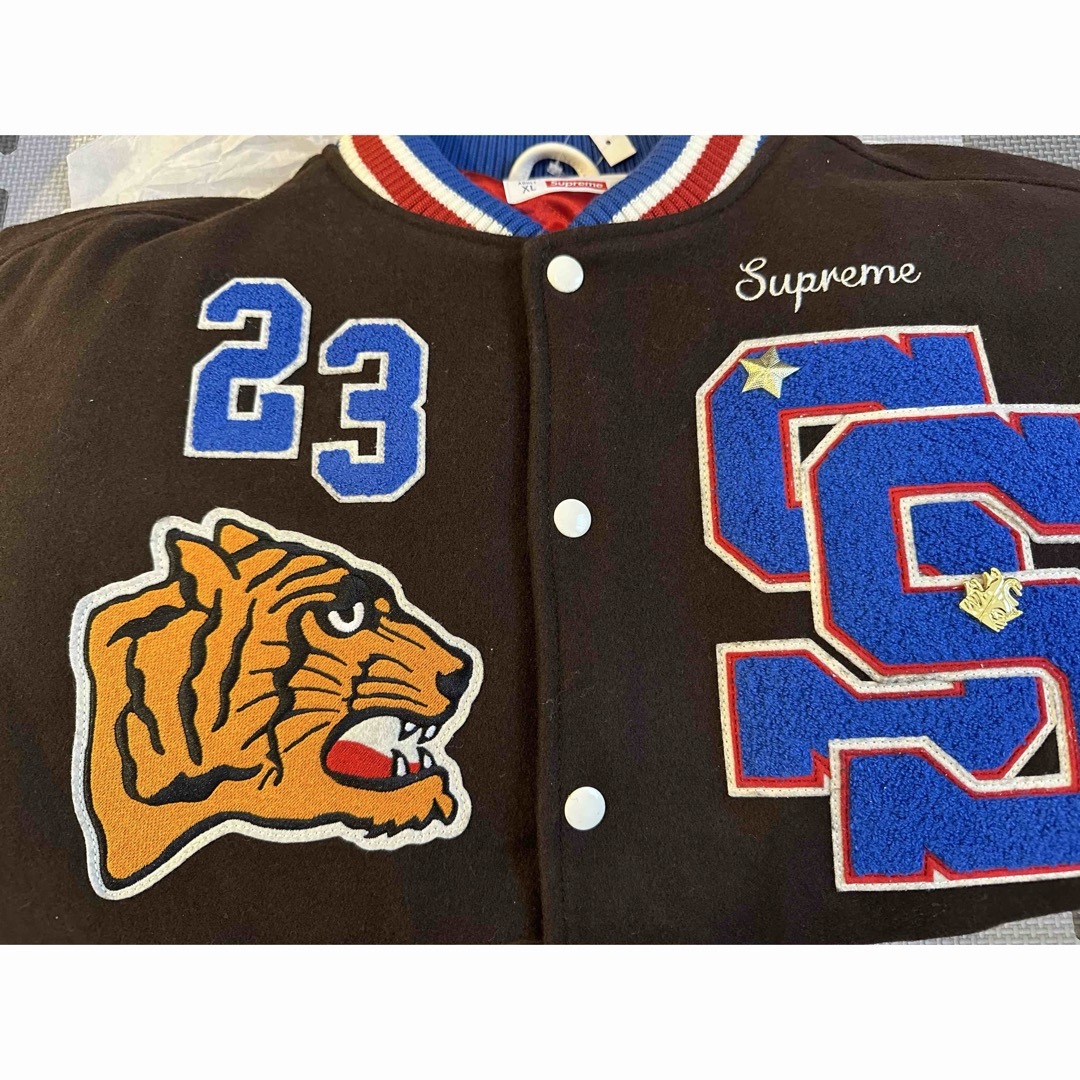 Supreme Tiger Varsity Jacket Brown XL