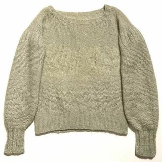 70sヴィンテージモヘアハンドニットセーター【ユーロ古着】超美品！グリーン黄緑(ニット/セーター)