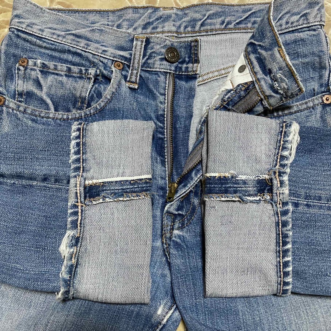 Levi's(リーバイス)の60s〜70s USA製 リーバイス 505 BIGE 片耳 ダメージ w70 レディースのパンツ(デニム/ジーンズ)の商品写真