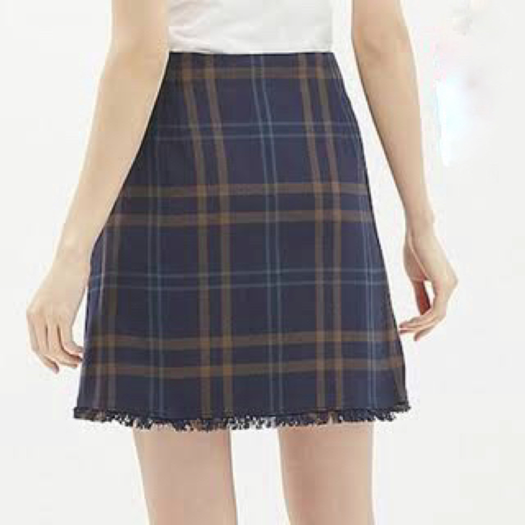 GU(ジーユー)の台形チェックスカート レディースのスカート(ミニスカート)の商品写真