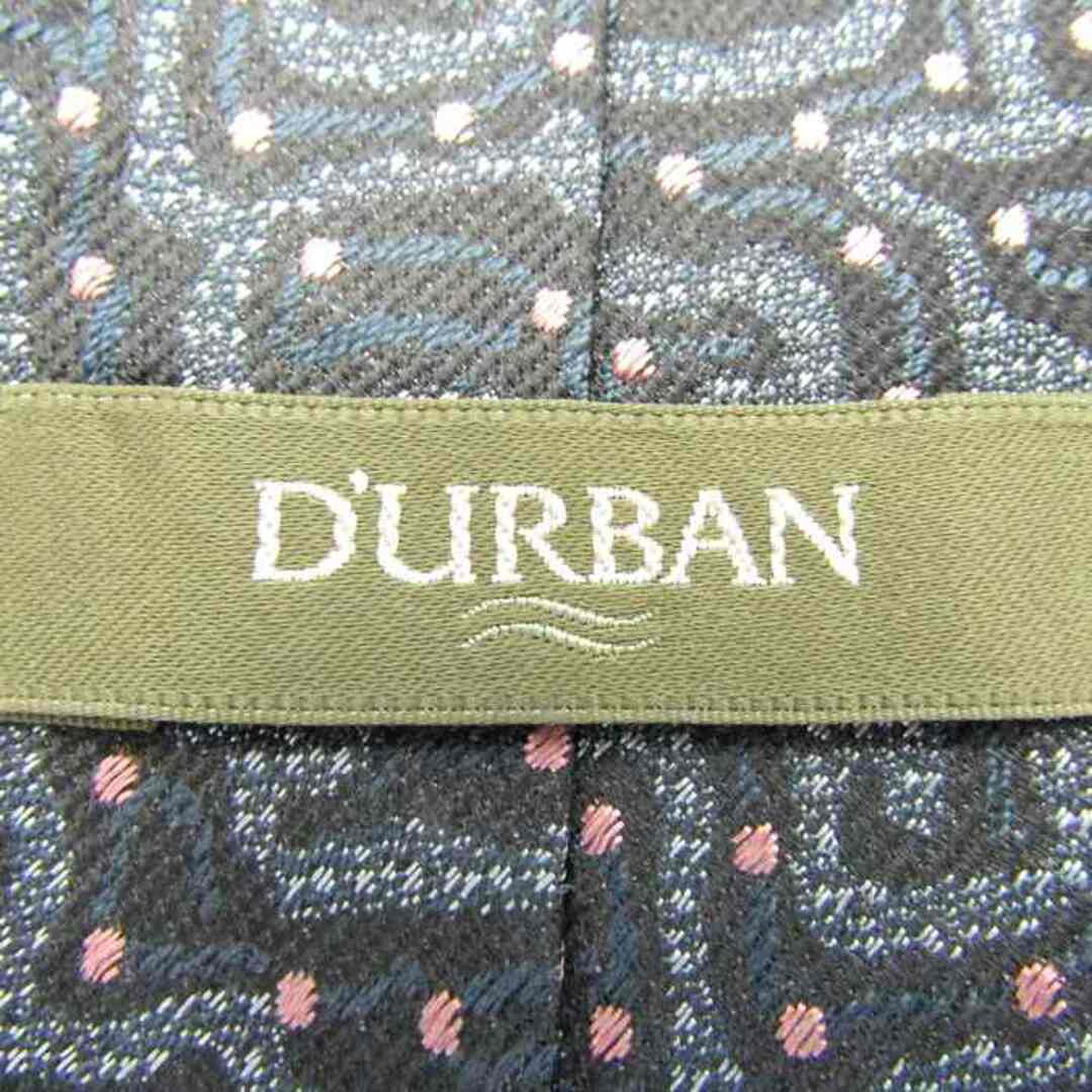 D’URBAN(ダーバン)のダーバン ブランド ネクタイ シルク 総柄 小紋柄 メンズ ブラック Durban メンズのファッション小物(ネクタイ)の商品写真