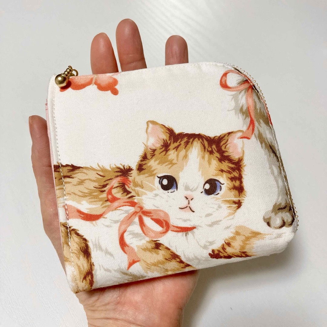 ハンドメイド】L字ファスナーミニ財布 *キャットベリー*の通販 by く