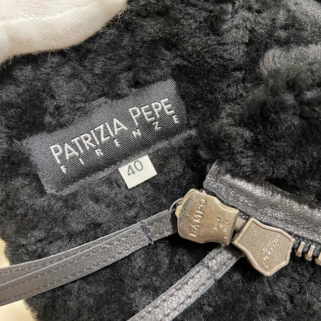 美品　patrizia pepe　羊革　ムートン　毛皮　コート　42　イタリア製