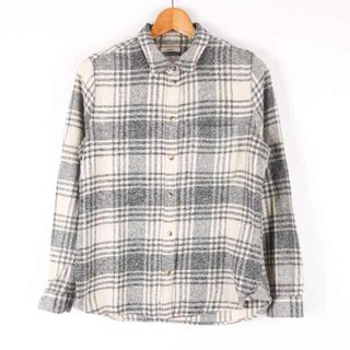 アメリカンイーグル(American Eagle)のアメリカンイーグル シャツ ネルシャツ 長袖 コットン100% チェック トップス レディース Mサイズ グレー American Eagle(シャツ/ブラウス(長袖/七分))