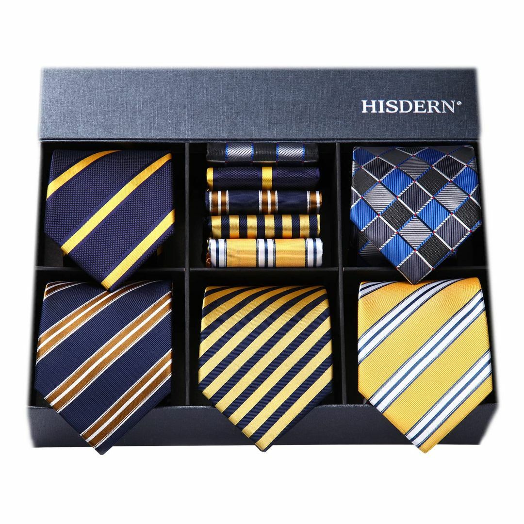 【色: 02セット】ヒスデン ビジネス用 ネクタイ チーフ 5本 セット おしゃ