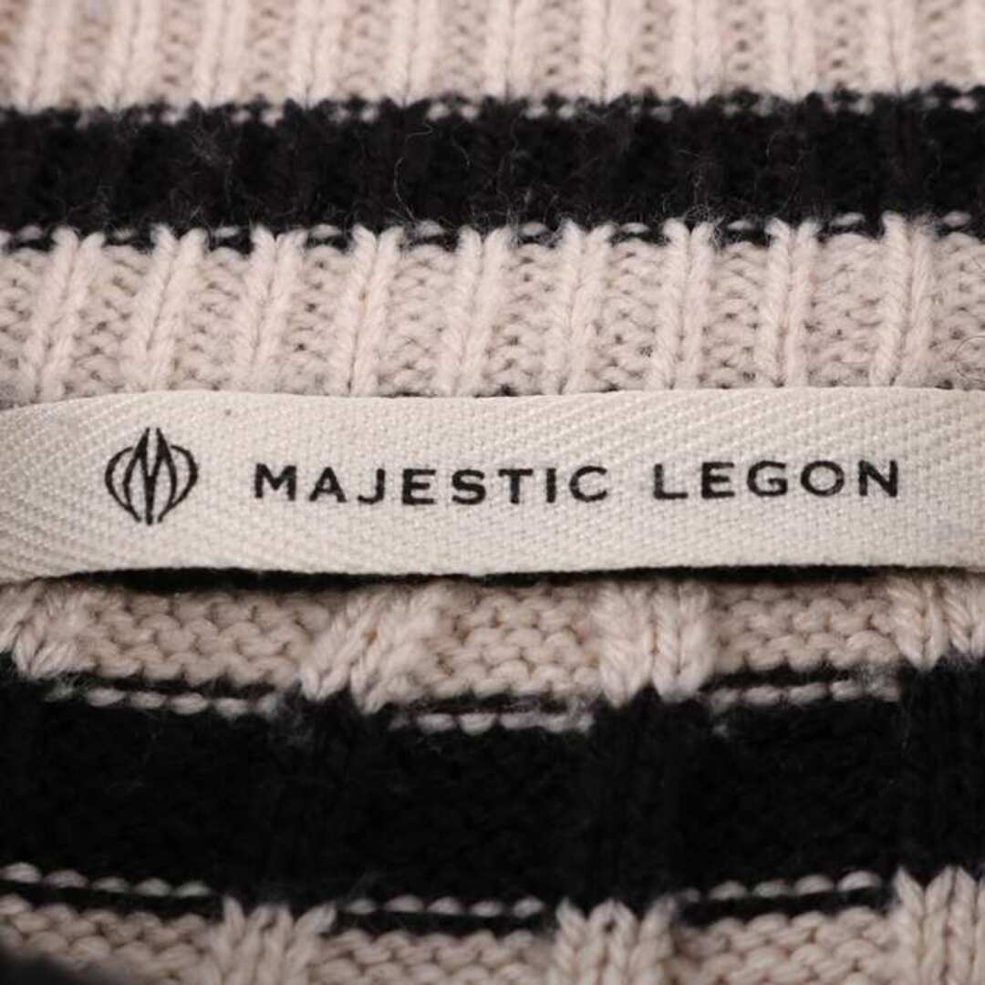 MAJESTIC LEGON(マジェスティックレゴン)のマジェスティックレゴン ニット セーター 長袖 ボーダー トップス レディース Fサイズ ベージュ MAJESTIC LEGON レディースのトップス(ニット/セーター)の商品写真