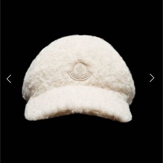 モンクレール(MONCLER)のMONCLER モンクレール ラメ入りボアキャップ ホワイト(キャップ)