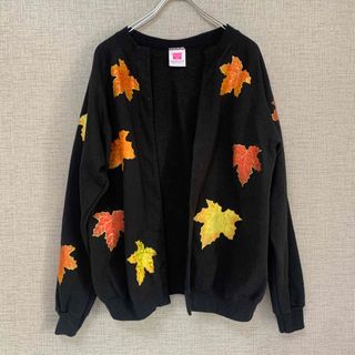 90s 00s ビンテージ　スウェット　アメリカ古着　もみじ　紅葉　アメリカ輸入(トレーナー/スウェット)