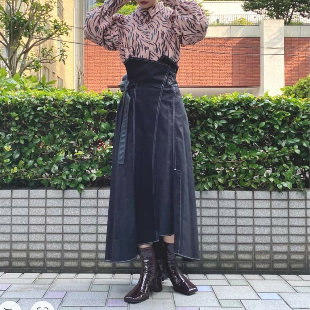 STUDIOUS - 【INella】ベルテッドアシメフレアスカート / サイズ2(M-L