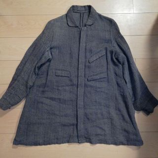 ANATOMICA アナトミカ Arthur アルチュール コットンリネン シルク混 ショート ハーフ コート ジャケット ブラウン系 S【極上美品】