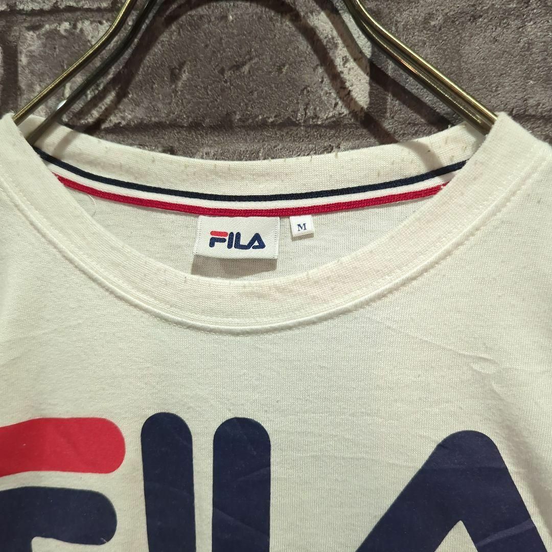 FILA(フィラ)のフィラ 半袖Tシャツ ビッグロゴプリント　ロゴ刺繍　白　イタリア　90s古着 メンズのトップス(Tシャツ/カットソー(半袖/袖なし))の商品写真