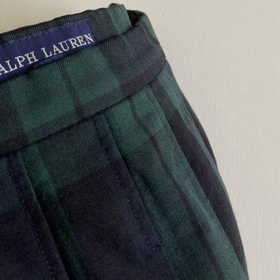 Ralph Lauren(ラルフローレン)の専用！ラルフローレン 緑　チェック　プリーツ　スカート　秋　冬　フォーマル　にも キッズ/ベビー/マタニティのキッズ服女の子用(90cm~)(スカート)の商品写真