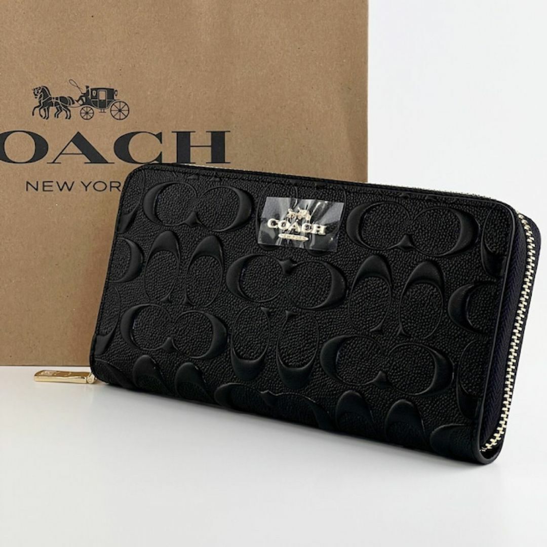 COACH   新品 未使用 COACH コーチ 長財布 シグネチャー ブラック 黒