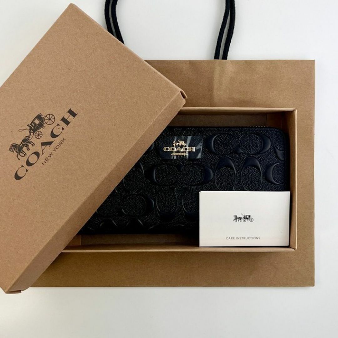 COACH - 新品 未使用 COACH コーチ 長財布 シグネチャー ブラック 黒
