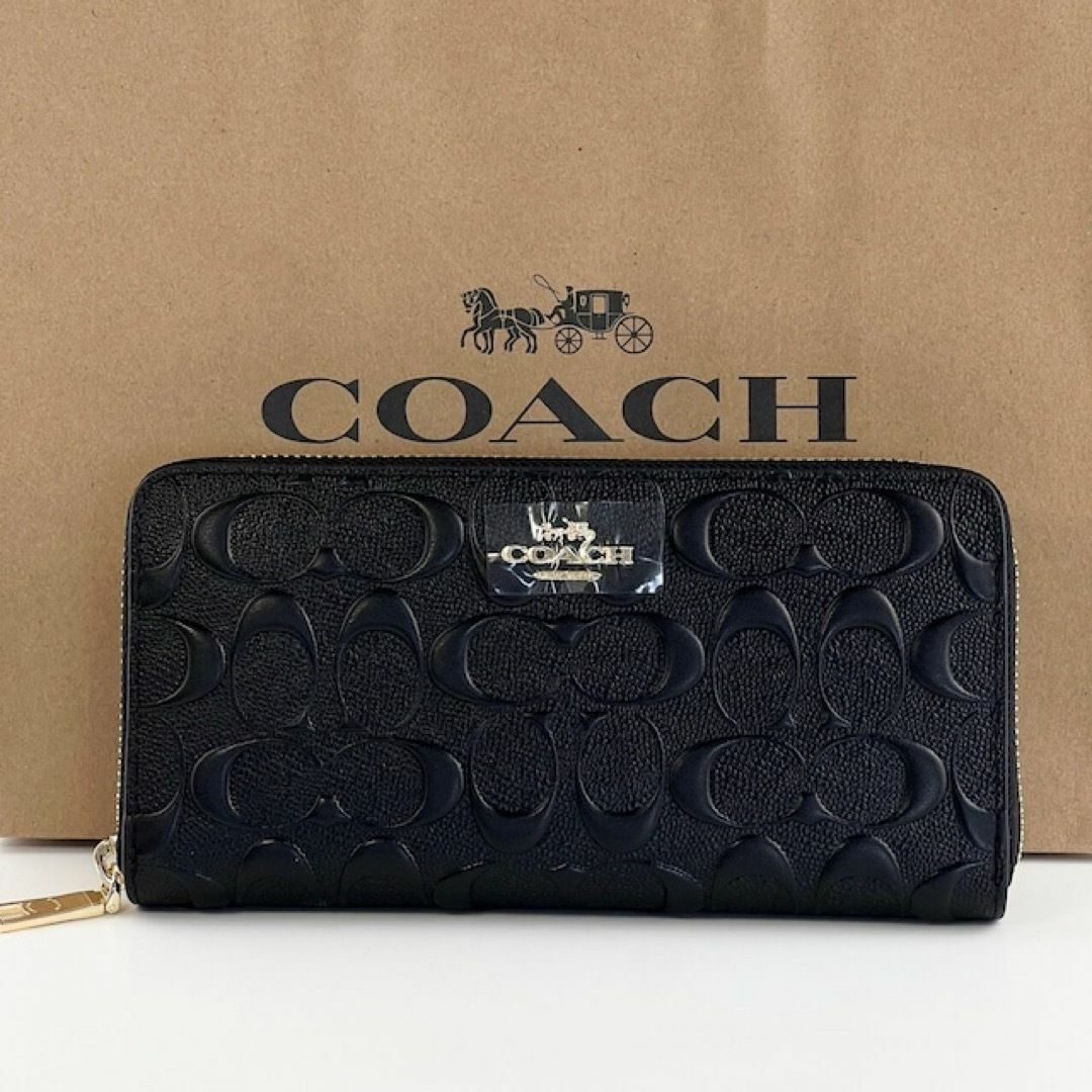 COACH - 新品 未使用 COACH コーチ 長財布 シグネチャー ブラック 黒