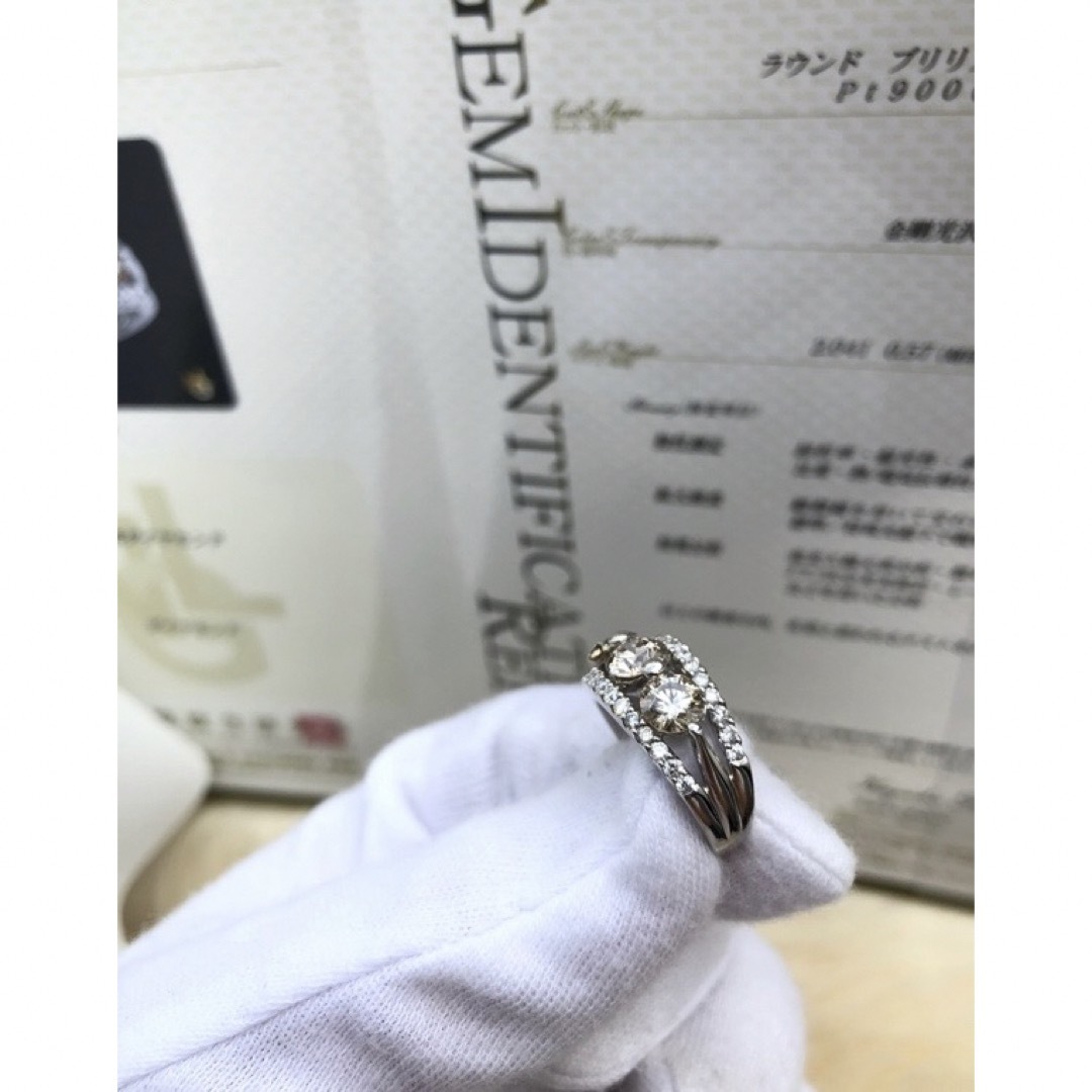 fancy brown！Pt900天然カラーダイヤモンドリング　D2.041ct