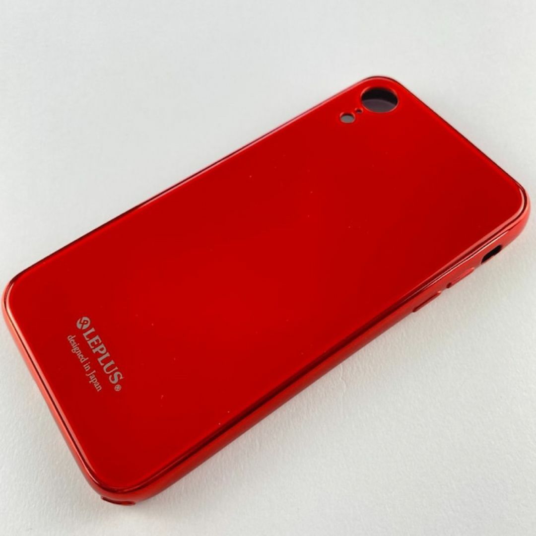 新品 iPhoneXR 保護 カバー 背面ガラスシェル ケース 赤 レッド 頑丈 スマホ/家電/カメラのスマホアクセサリー(iPhoneケース)の商品写真