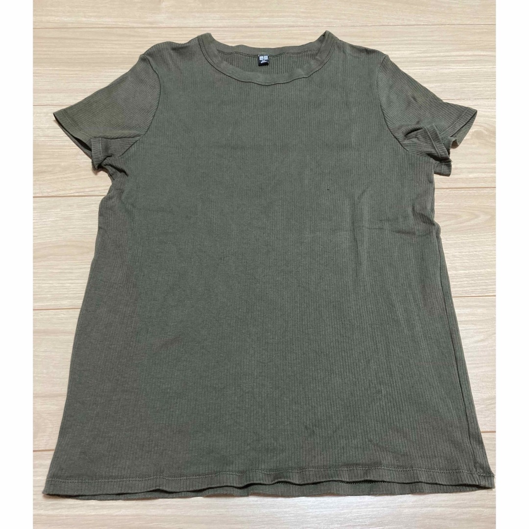 UNIQLO(ユニクロ)のスーピマコットンリブクルーネックt ユニクロ XXL 半袖 tシャツ レディースのトップス(Tシャツ(半袖/袖なし))の商品写真