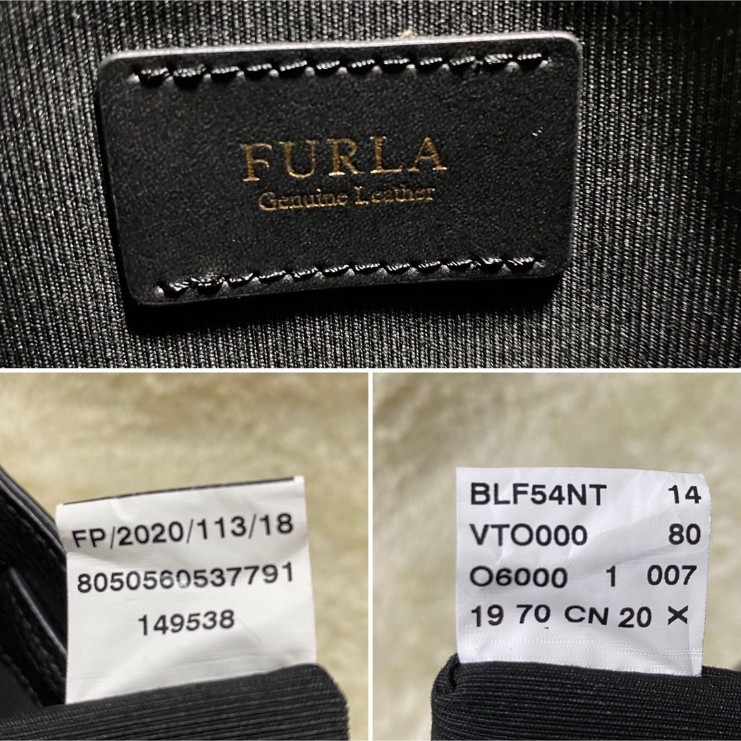 FURLA/フルラ シボ革３wayブラック黒　レザーリュック　バッグパックA4◎