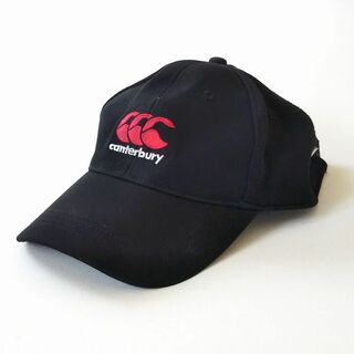 カンタベリー(CANTERBURY)の再値下げ：カンタベリー　帽子（キャップ）黒+赤ロゴ【中古】(キャップ)