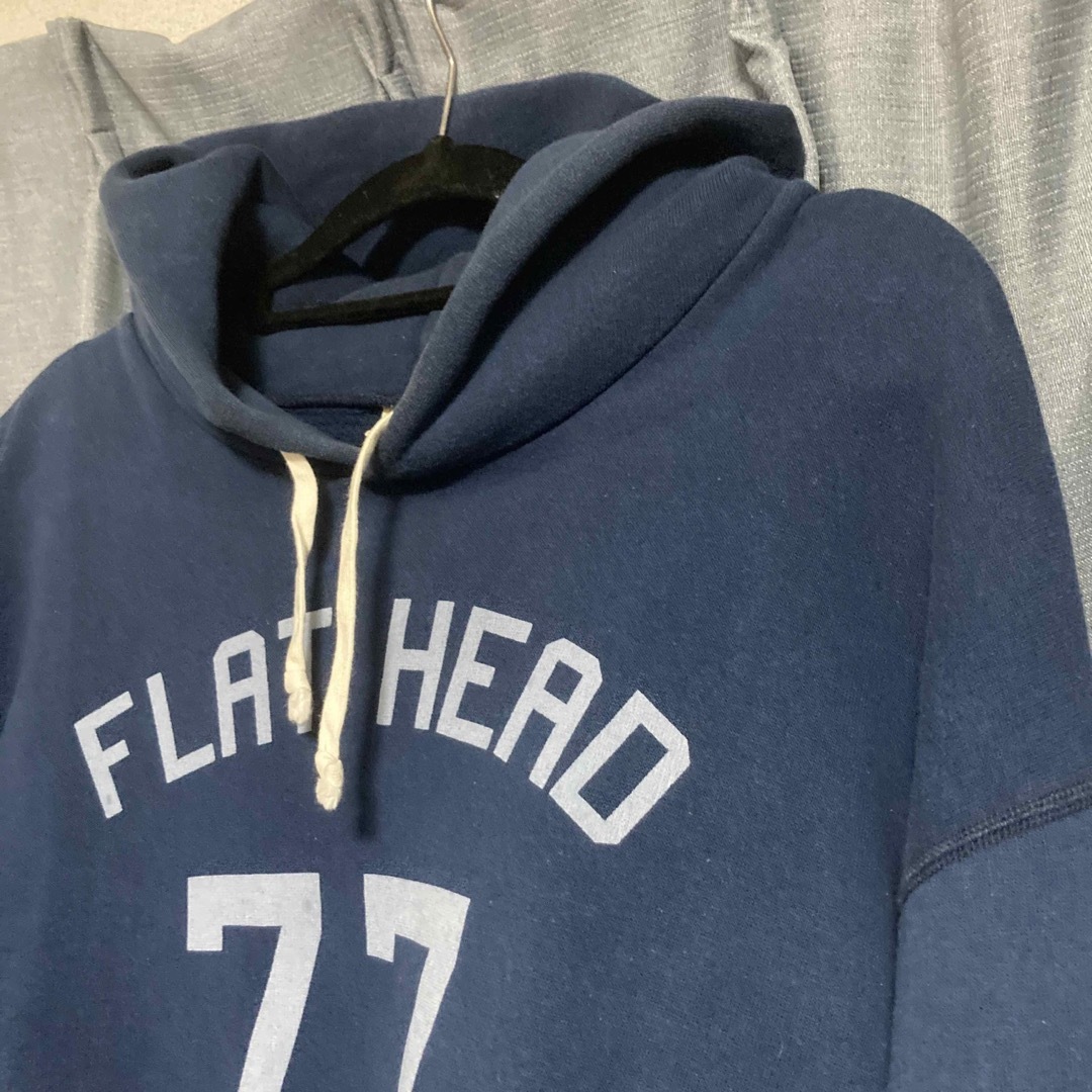 フラットヘッド THE FLAT HEAD ネイビー ロゴパーカー 2