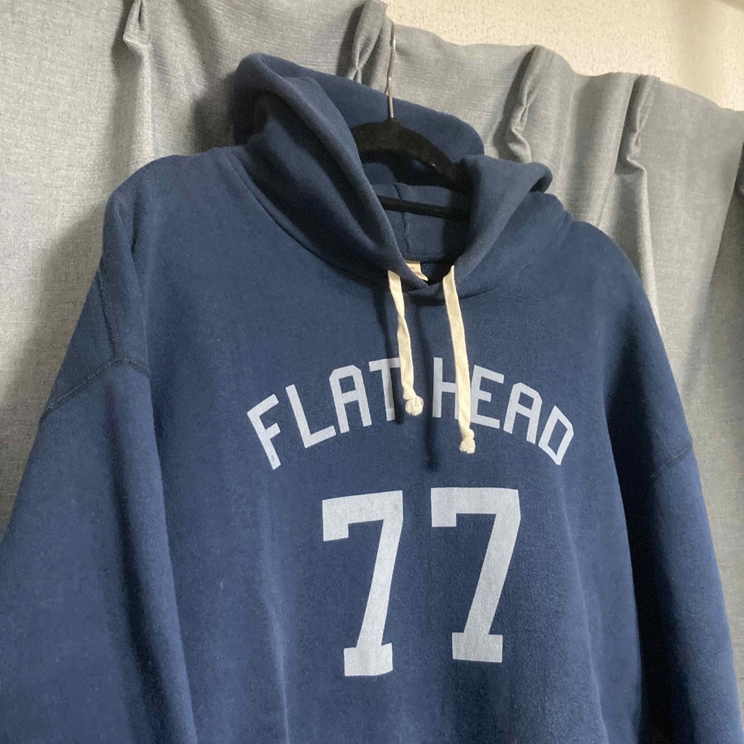 フラットヘッド THE FLAT HEAD ネイビー ロゴパーカー 3