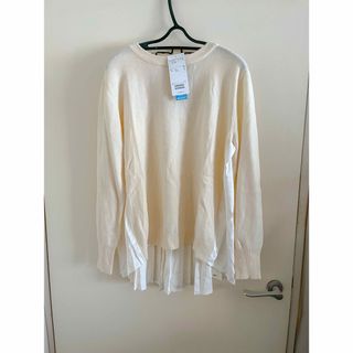 レイビームス(Ray BEAMS)のRay beams プリーツバッククルーネックニット　レイビームス　新品(ニット/セーター)