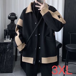 JCAS062メンズ 厚手ラシャコート 厚手 アウター コート大きいサイズ韓国風(テーラードジャケット)