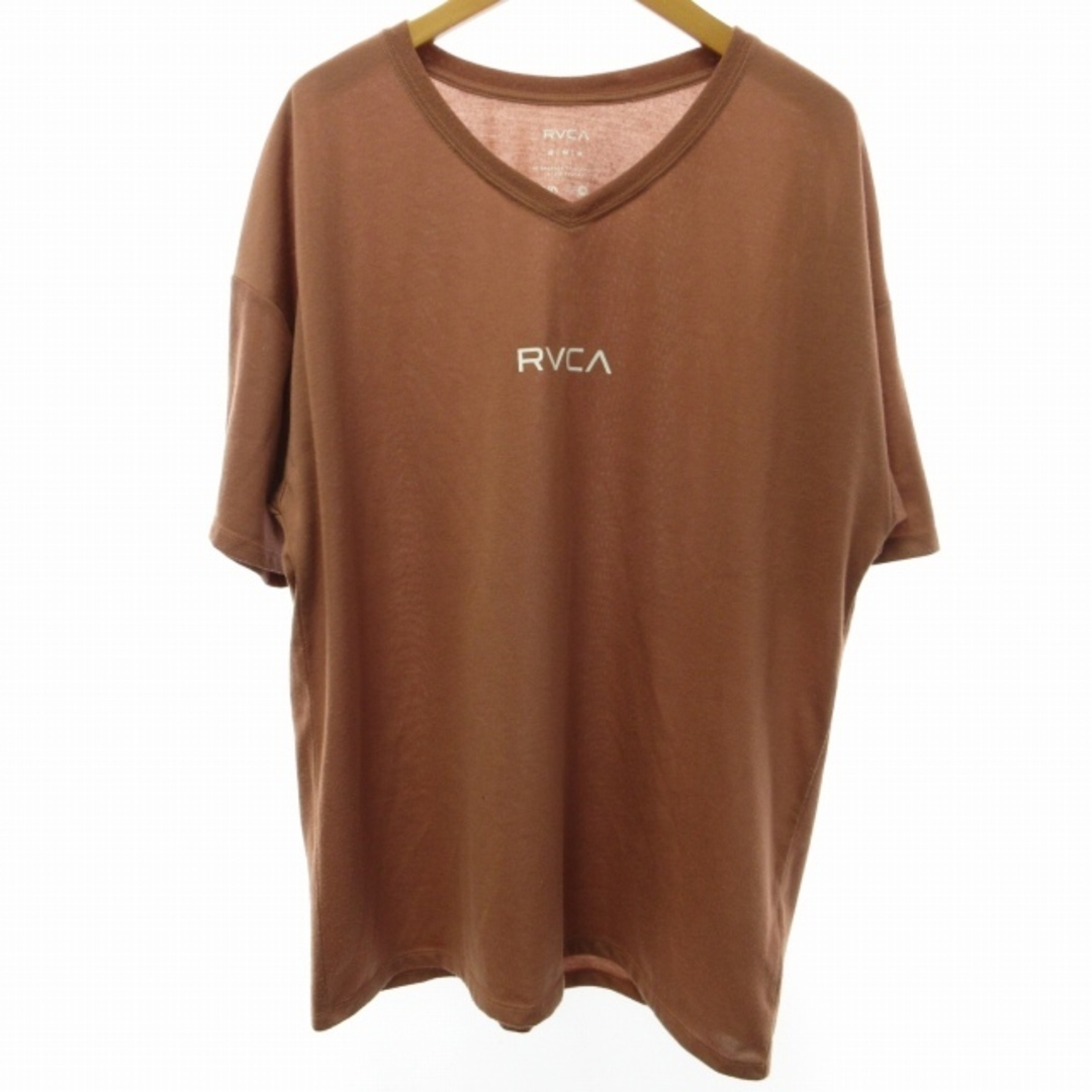 RVCA(ルーカ)のルーカ RVCA Tシャツ カットソー 半袖 Vネック ストレッチ ピンク M レディースのトップス(Tシャツ(半袖/袖なし))の商品写真