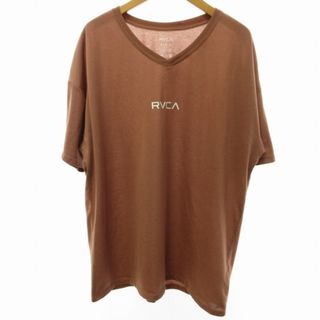 ルーカ(RVCA)のルーカ RVCA Tシャツ カットソー 半袖 Vネック ストレッチ ピンク M(Tシャツ(半袖/袖なし))