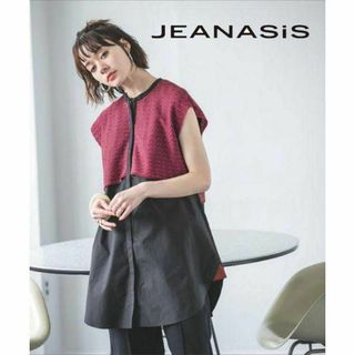 ジーナシス(JEANASIS)のJEANASIS ニットドッキングシャツ　ワンピース(ひざ丈ワンピース)