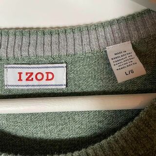 【アメリカ】IZOD 90sワッフル編み USA無地 超美品高品質❗️緑XL