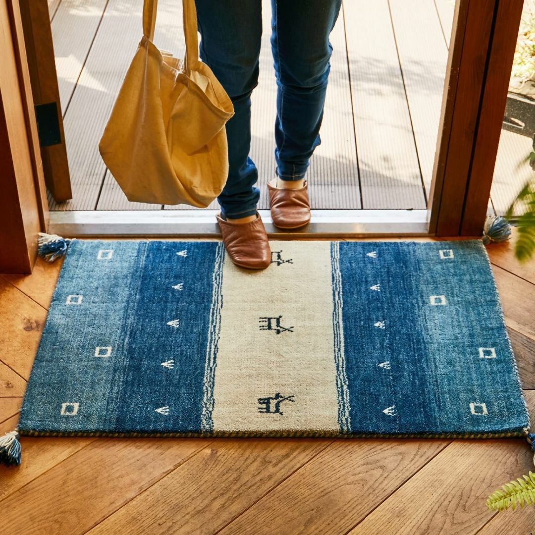 萩原 ギャッベ 玄関マット 屋内 約60×90cm 「LORRI BUFF セシの通販 by