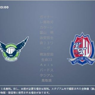 ガイナーレ鳥取 カターレ富山 J3 サッカー Ａｘｉｓバードスタジアム チケット(サッカー)