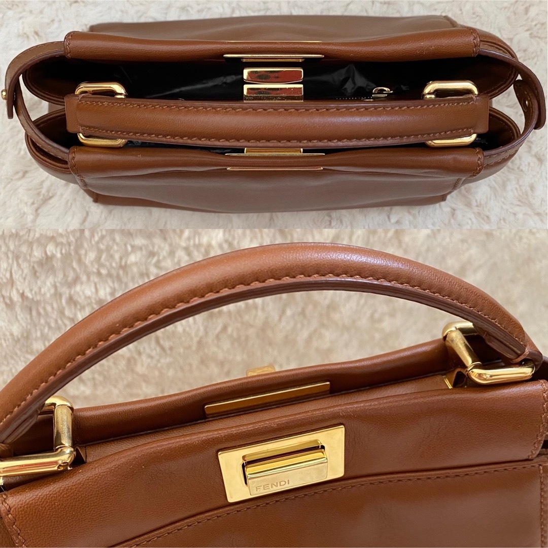 FENDI - FENDI ミニ ピーカブー ローマンレザー キャメルの通販 by