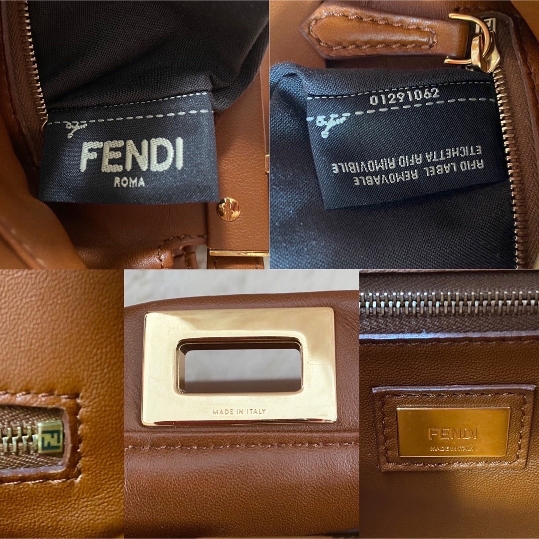 FENDI - FENDI ミニ ピーカブー ローマンレザー キャメルの通販 by