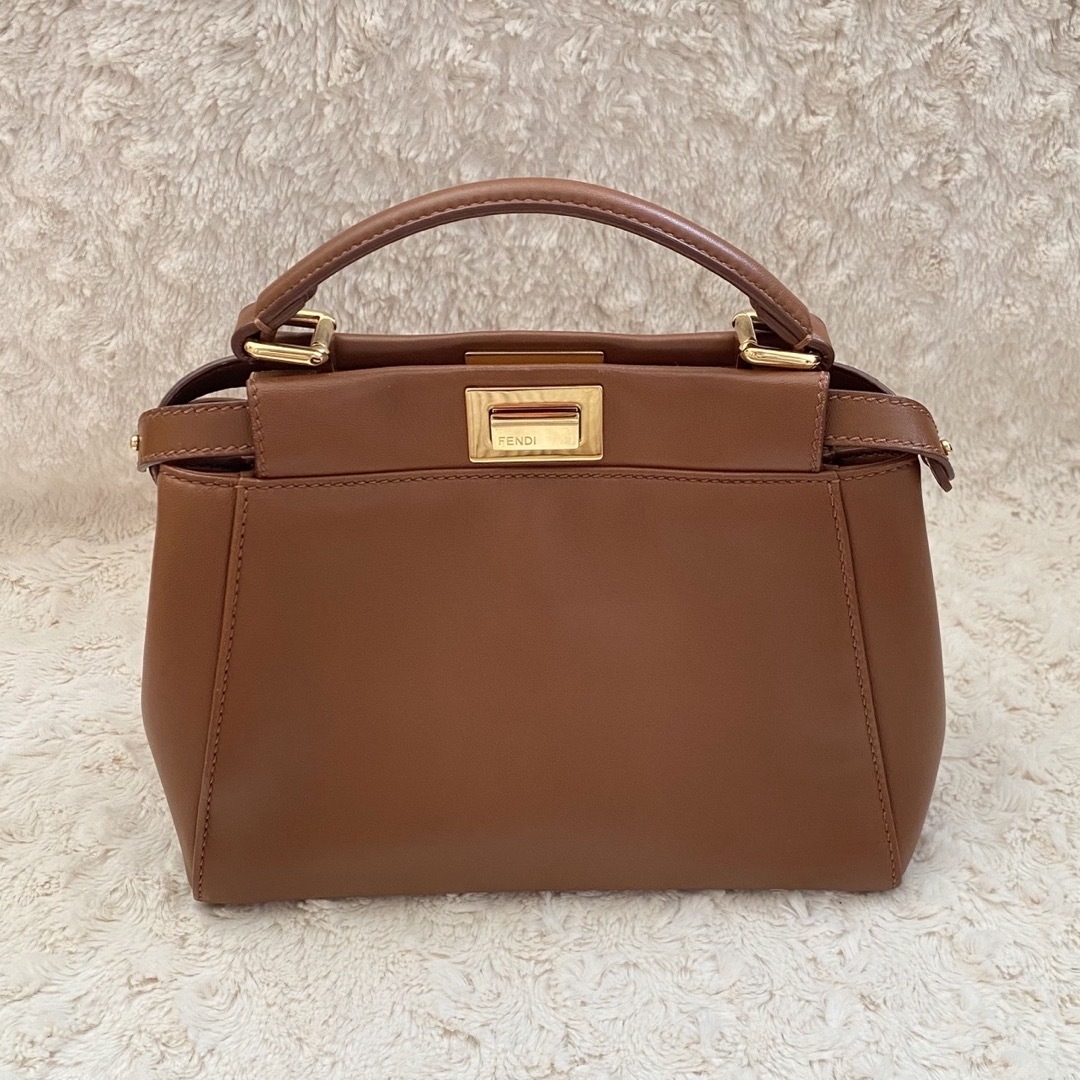 FENDI ミニ ピーカブー ローマンレザー キャメル | フリマアプリ ラクマ