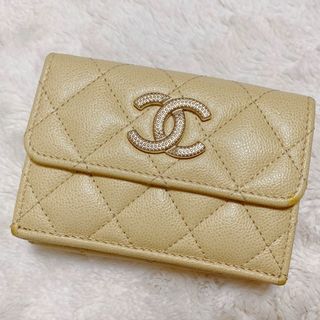 シャネル(CHANEL)のCHANEL キャビアスキン スモール ウォレット ランダム イエロー(財布)