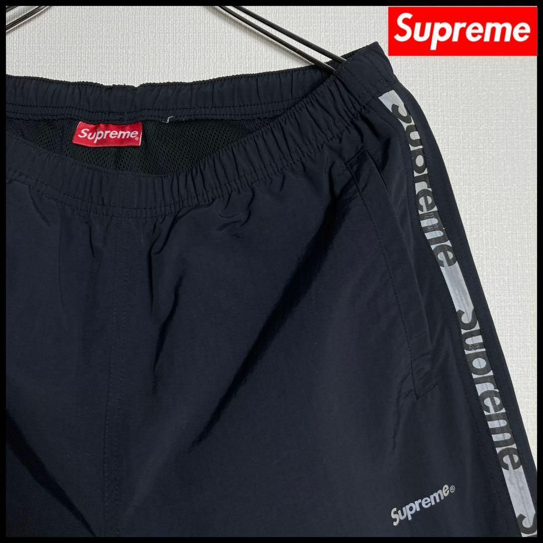 Supreme - 【美品】シュプリーム ロゴ Reflective Zip Track Pantの