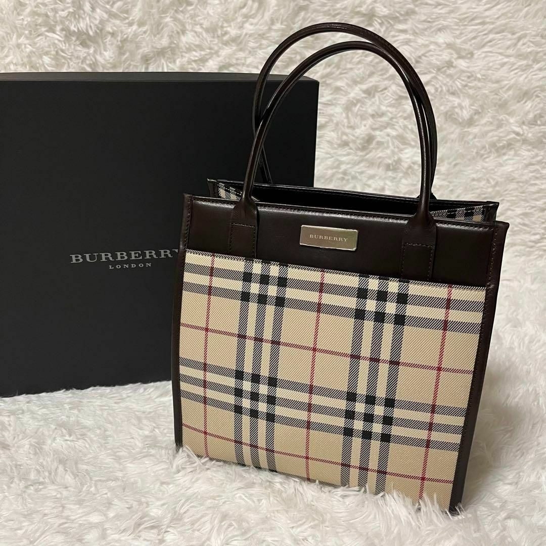 BURBERRY - 希少 バーバリー ハンドバッグ ノバチェック ロゴプレート