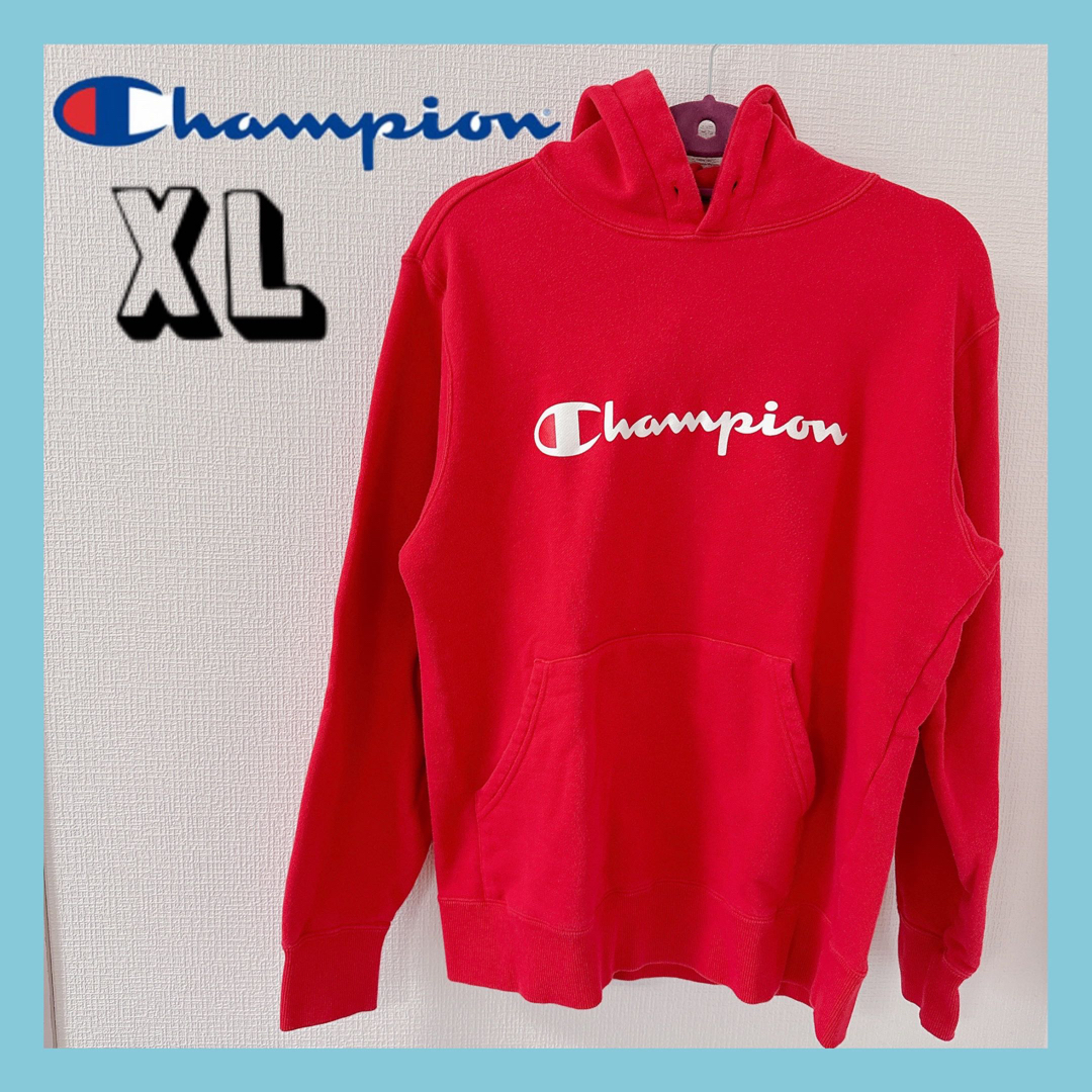 Champion - 【champion】パーカー 赤 メンズ レディース シンプル ペア