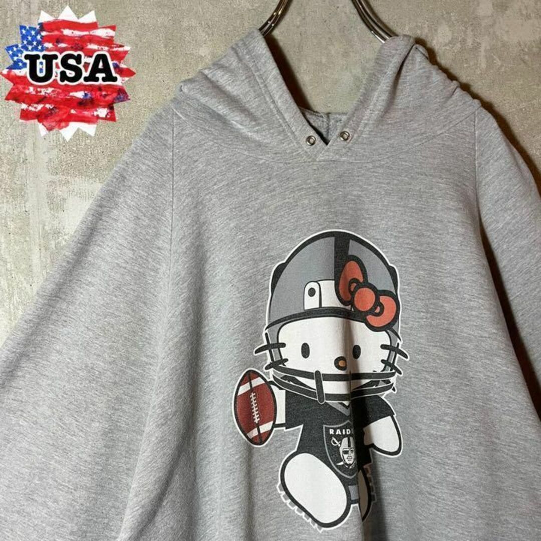 トップス超希少❗️USA IMPORT SWEAT HOODIE ハローキティ　アメフト