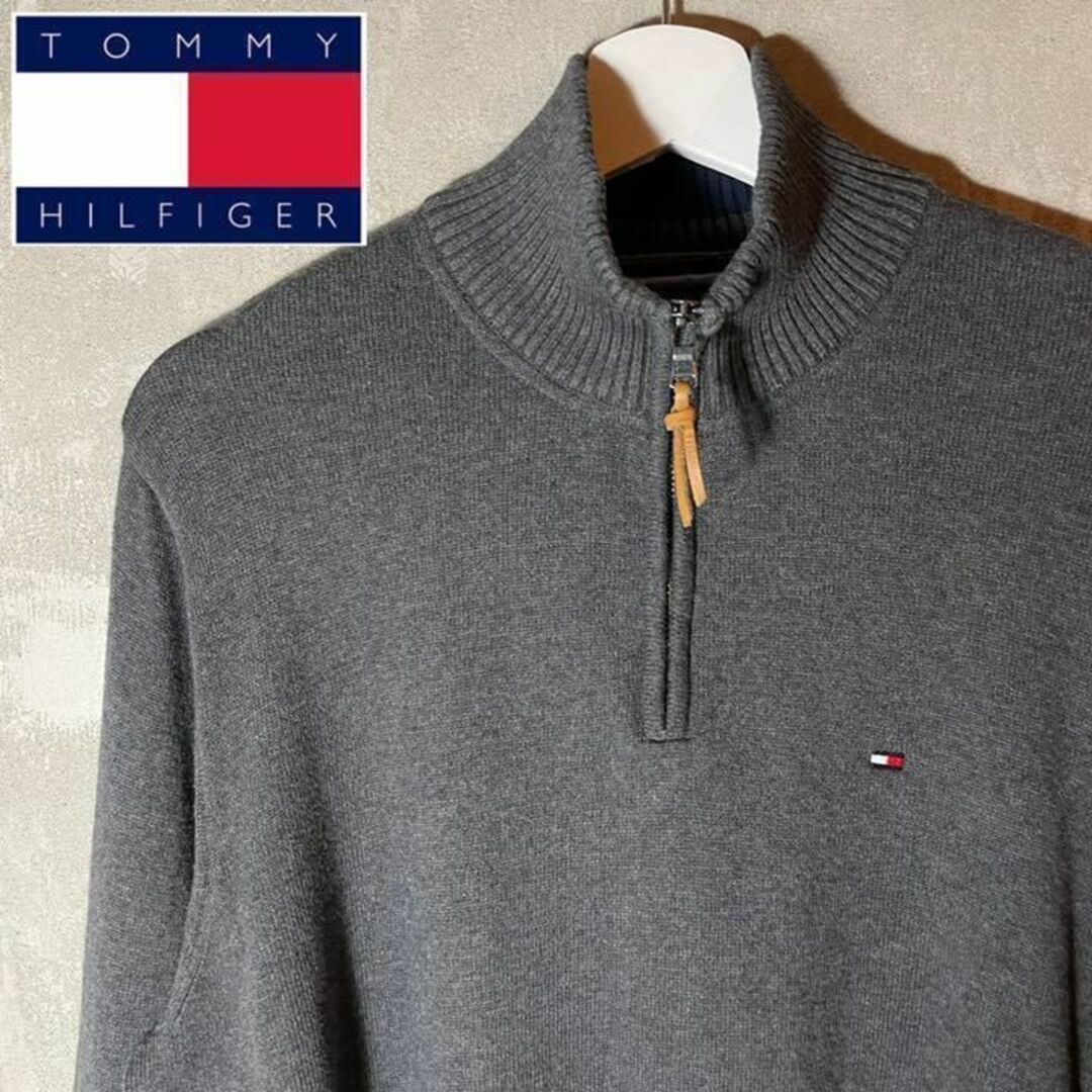 超美品！TOMMY HILFIGER USA IMPORT KNITハーフジップのサムネイル