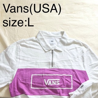 ヴァンズ(VANS)のVans(USA)ビンテージハーフジップビッグロゴシャツ(スウェット)