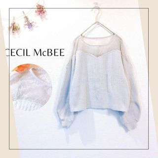 セシルマクビー(CECIL McBEE)のセシルマクビー／CECILMcBEE／М／フェミニンレースデザインリブニット(ニット/セーター)