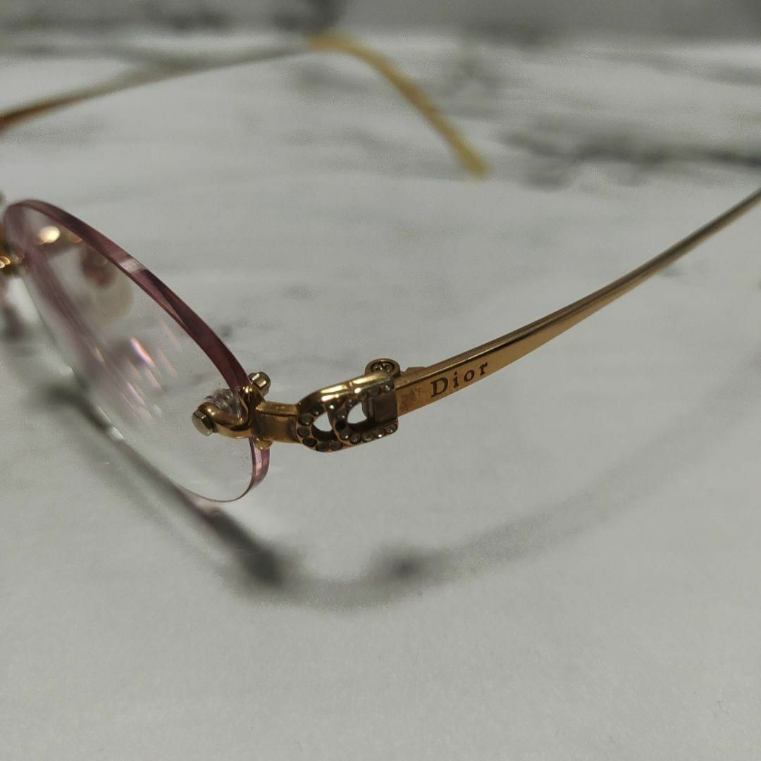 1906超美品 クリスチャンディオール メガネ 眼鏡 度弱 7565 CDロゴ