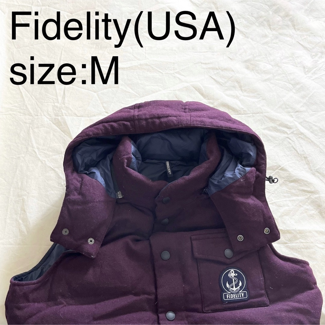 Fidelity(USA)ウール/ナイロンリバーシブルダウンベストMワイン | フリマアプリ ラクマ
